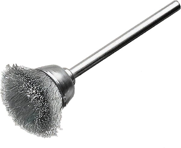 Topfbürste Ø 15 mm mit 3,0 mm Schaft, Stahldraht 0,1 mm