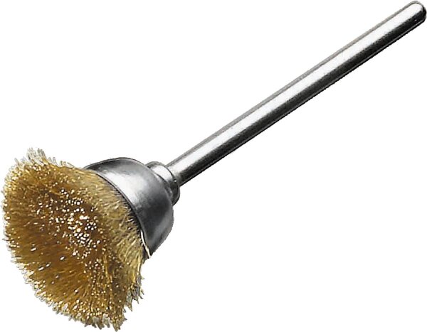 Topfbürste Ø 15 mm mit 3,0 mm Schaft, Messing 0,1 mm