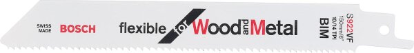 Säbelsägeblätter BOSCH S922VF, Länge 150mm, VPE 5 Stück für Holz und Metall