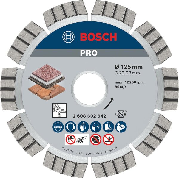 Diamanttrennscheibe BOSCH Best for Stone für Stein Ø 125 x 22,23 x 2,2mm