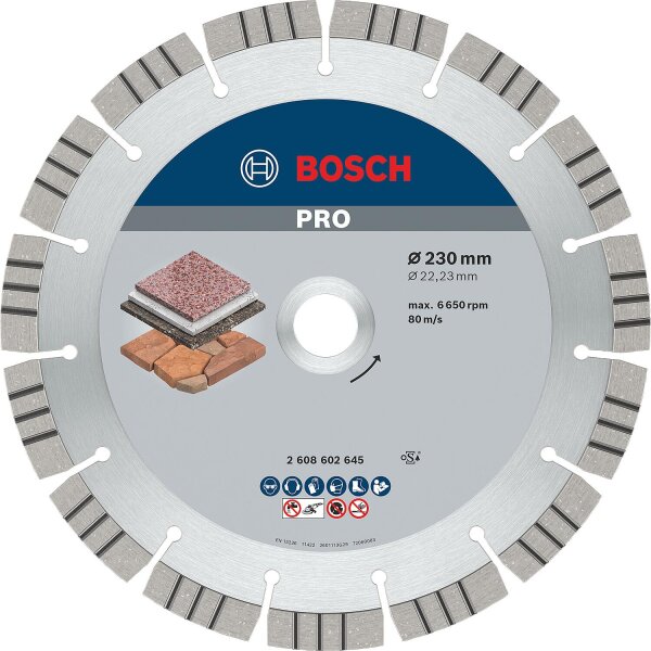 Diamanttrennscheibe BOSCH Best for Stone für Stein Ø 230 x 22,23 x 2,4mm