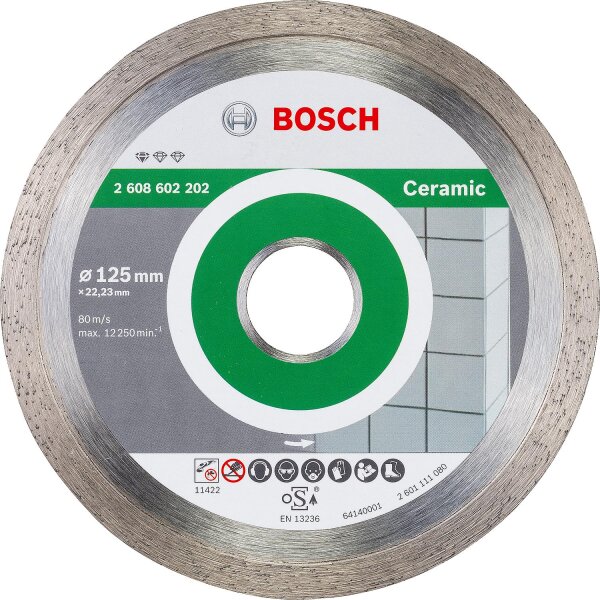 Diamanttrennscheibe BOSCH Standard for Ceramic für Fliesen Ø 125 x 22,23 x 1,6mm