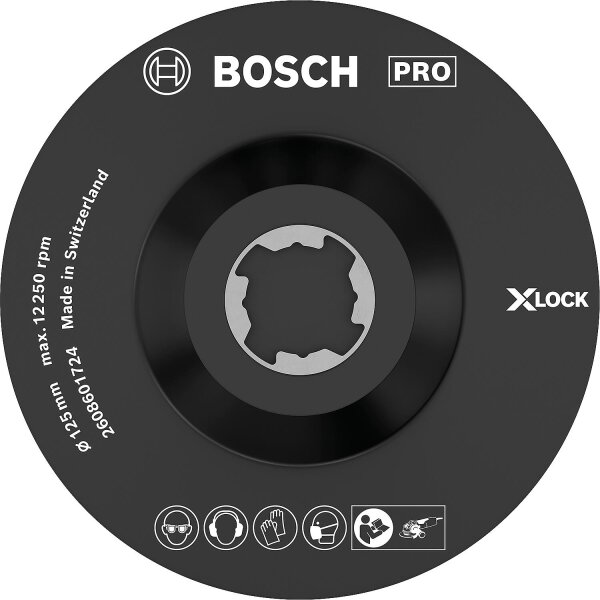Kletthaftteller BOSCH® mit Center PIN und X - Lock Aufnahme Ø 125 mm