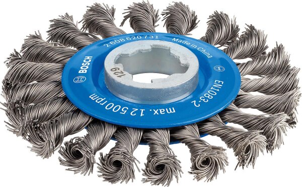 Zopfbürste BOSCH® mit X-Lock Aufnahme Ø 115 mm 0,5 mm Stahldraht