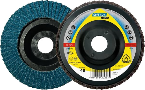 Lamellenschleifteller KLINGSPOR K80, 115 x 22,23 mm gerade