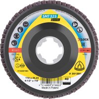 Lamellenschleifteller KLINGSPOR SMT 325 EXTRA X-LOCK 115 x 22,23 mm, Korn 60, gerade