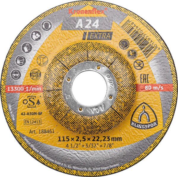 Trennscheibe KLINGSPOR gekröpft 115x2,5x22,23mm