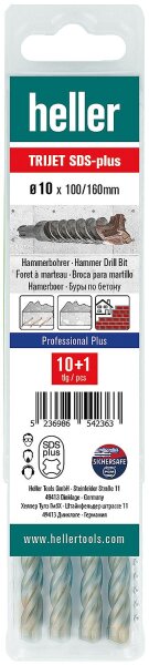 Hammerbohrer HELLER® TRIJET ULTIMATE mit SDS-Plus Aufnahme Ø 6,0 x 100/160mm