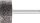 Schleifstift PFERD zylindrisch, Ø 32mm T: 16mm K: 24, INOX