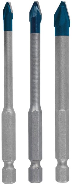 Fliesenbohrer-Set BOSCH 3-teilig HardCeramic Ø 5/6/8 mm, Länge 90mm mit 1/4" Sechskantaufnahme