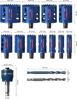 Lochsägen-Set BOSCH Expert 14-teilig, Ø 20/22/25/32/35/40/ 44/51/60/68/76mm