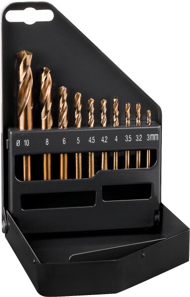 HSS-Co Spiralbohrer-Set ALPEN 10-teilig DIN 1897 PZ extra kurz