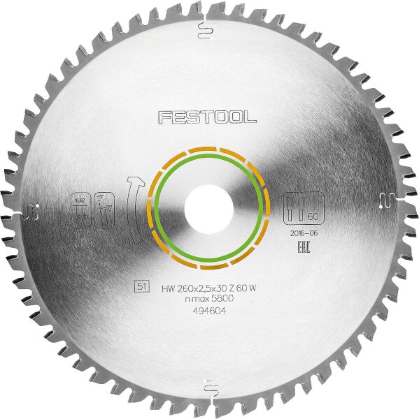 Kreissägeblatt Festool 225 x 30 x 2,6 mm, Zähne 48