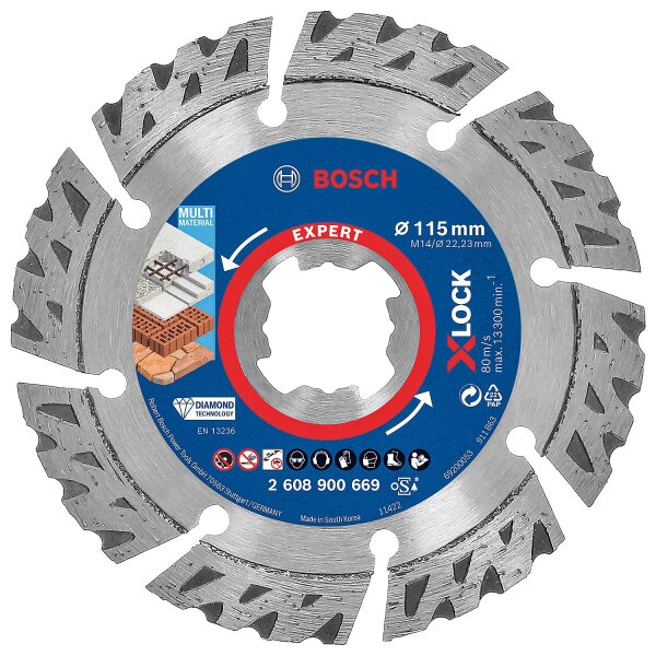 Diamanttrennscheibe BOSCH® EXPERT Multi Material  Ø 115 x 2,4 mm X-LOCK®