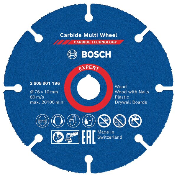 Trennscheibe BOSCH EXPERT Carbide Multiwheel Ø 76 x 1,0 mm