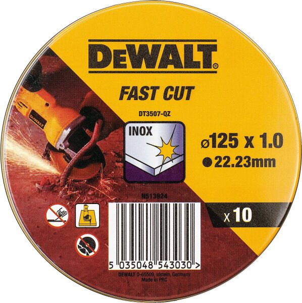 Trennscheibe DeWALT DT3507-QZ 125 x 1 x 22,23 mm, VPE=10 Stück