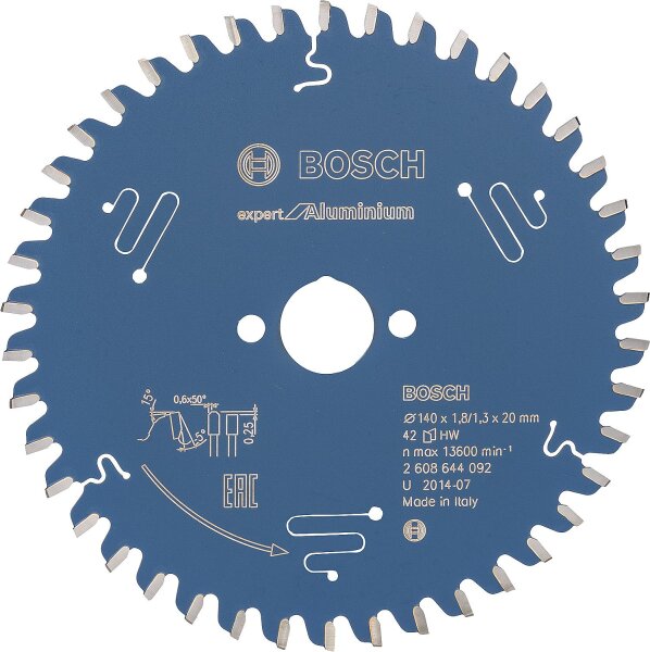Kreissägeblatt Bosch für Aluminium und Nichteisenmetalle 140x20mm