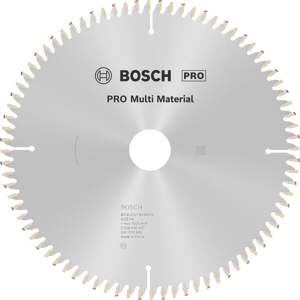 Kreissägeblatt Ø 216 x 30 x 2,5 mit 80 Zähne, für Aluminium und Nichteisenmetalle