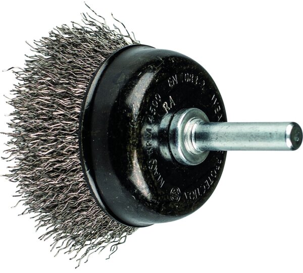 Topfbürste Pferd TBU ungezopft, Ø 50 mm, Schaft-Ø 6 mm, Edelstahldraht Ø 0,30 mm,