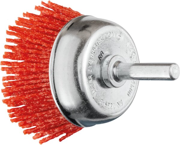 Topfbürste Pferd TBU ungezopft, Ø 50 mm, Schaft-Ø 6 mm, Kunststoff Ø 1,27 mm, Korn 80
