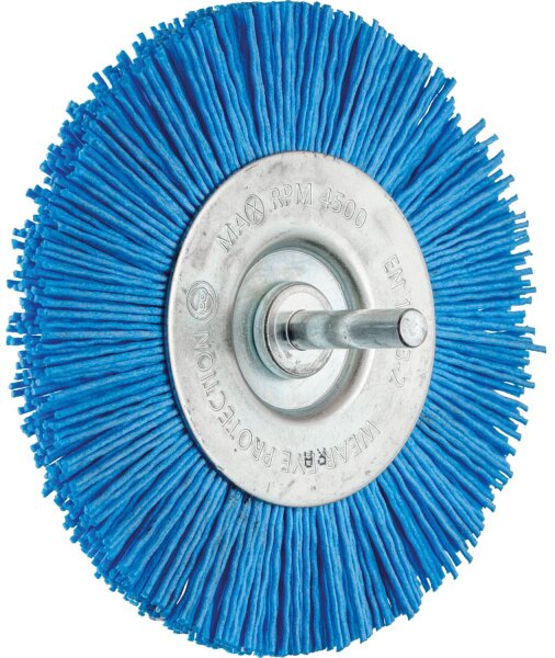 Rundbürste, Ø 100 mm, Schaft-Ø 6 mm, Kunststoff Ø 1,10, Korn 180
