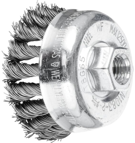 Topfbürste Pferd TBG gezopft, Ø 65, M14 Stahldraht Ø 0,50