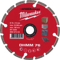 Diamanttrennscheibe Milwaukee DHMM Ø 76 x 10 x 1,2 mm