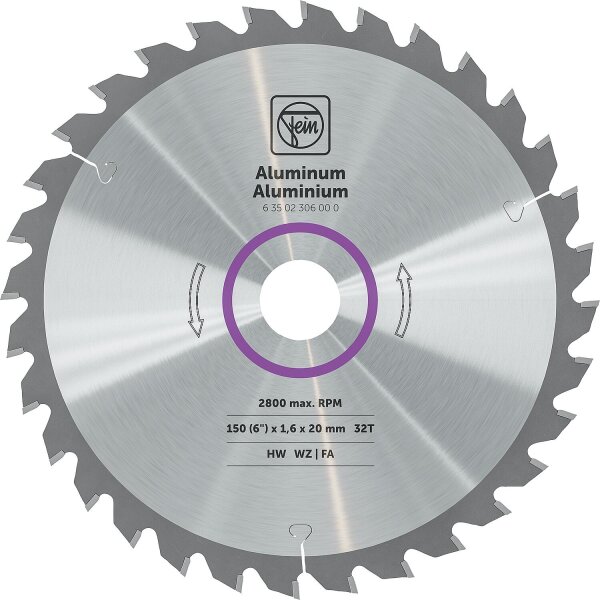 Kreissägeblatt Fein, Ø 150 mm für Aluminium, Nichteisenmetalle