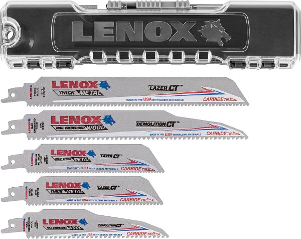 Säbelsägeblätter-Set Lenox, 5-teilig für schnitte in Metall und Holz