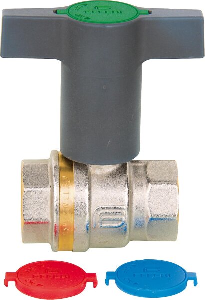 Trinkwasserkugelhahn Aster 3/4" Messing,mit verlängertem T-Griff Kunststoff, DVGW