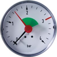 Heizungsmanometer axial 63 mm durch, 3/8" 3,0 bar