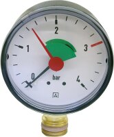 Heizungsmanometer radial 63 mm durch, 3/8"