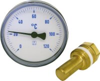 Bimetall-Thermometer 0-120 °C 63 mm durch.,...