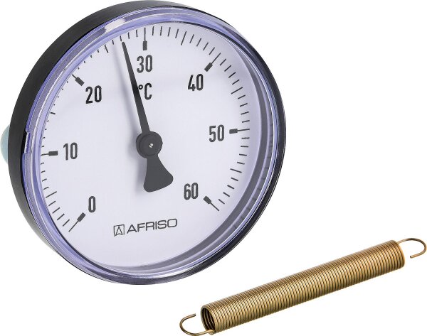 Anlegethermometer Fußboden- heizung ATh 63 S 0/60°C 3/8" - 1 1/2"Kl. 2 M.Feder