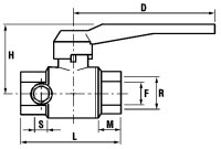Kugelhahn Schwermodell PN 20 R 1" mit Entleerung in 1/4"