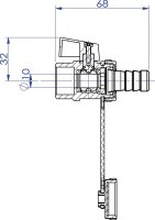KFE Kugelhahn mit Hebel 3/4"Messing blank