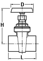 Absperrschieber PN10 mit Lötanschluß 22mm