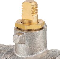 Kugelhahn m.vollem Durchgang beidseitiges Innengewinde   1/2" Messing vernickelt PN40