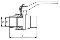 Kugelhahn PN25 zum Einlöten(Weichlot) 22mm