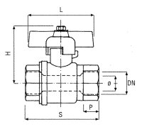 Kugelhahn m.Flügelgriff IG x IG  3/4" PN40 Messing vernickelt