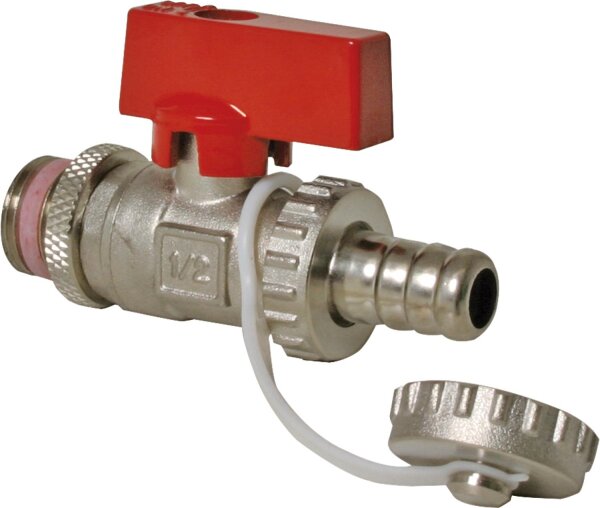 KFE-Kugelhahn mit Hebel DN15 (1/2") vernickelt Schwermodell