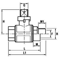 Kugelhahn PN25 Typ 329 3/4" beiderseits IG für Vierkantschlüssel