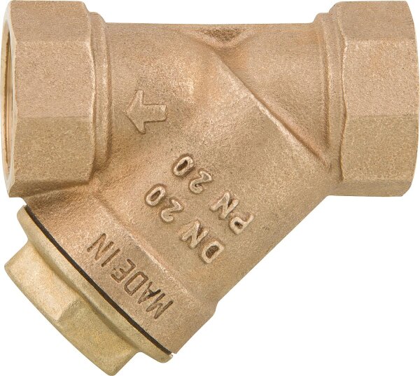 Schmutzfänger, Rotguss mit Edelstahlsieb R 3/4"                            (W2)