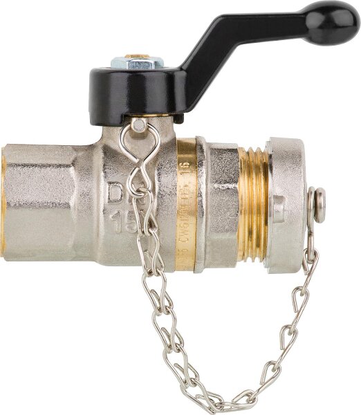 Kugelhahn Tappy Verschluss mit kleinem Alu-Handhebel 1/2" PN40, DN15 1/2" IG