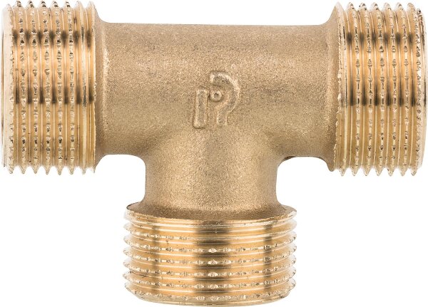T-Stück Messing Abgänge AG 3/4"x3/4"x3/4" PN10