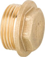 Stopfen messing DN32 (1 1/4") AG mit Rand PN10