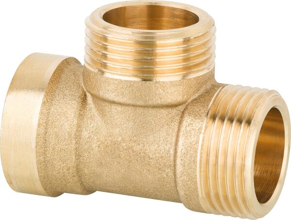 T-Stück Messing IG15(1/2") AG x DN20 (3/4") AG x DN20 (3/4") AG flachdichtend PN10