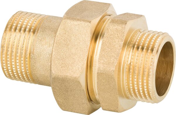 Verschraubung messing DN15 (1/2") AGxAG PN10, konisch dichtend