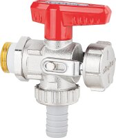 KFE-Kugelhahn 1/2", Durchgang mit Schlauchverschraubung