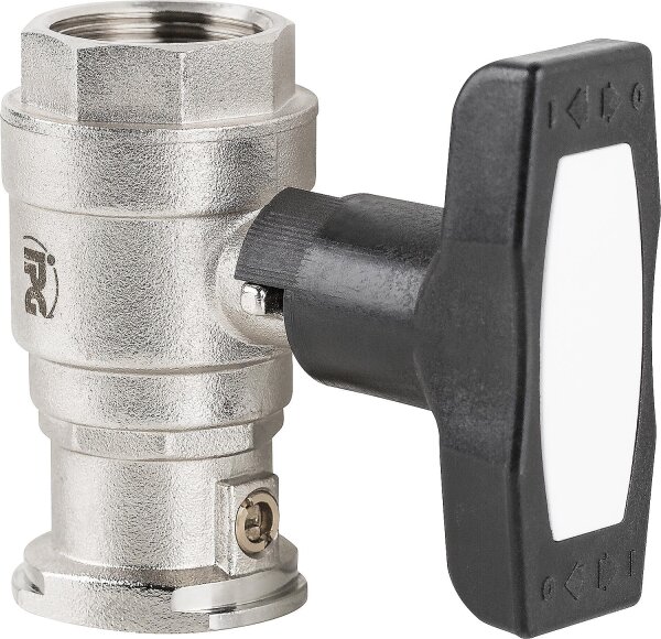 Isolier-T Kugelhahn, Typ F SKB DN32(11/4")IGxDN25(1") Flansch PN16, voller Durchgang